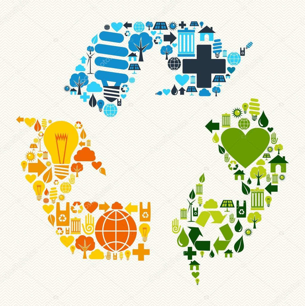 Green recycle symbol icons