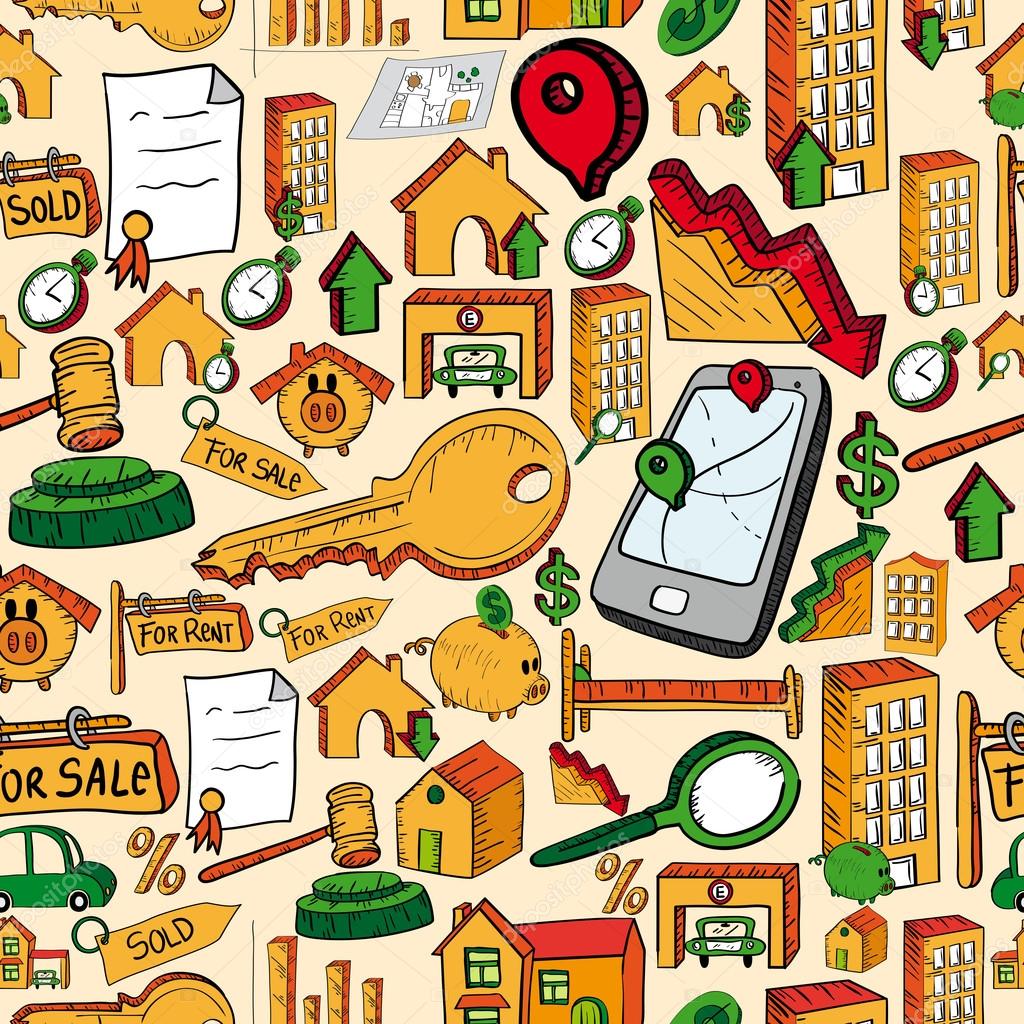 Real estate tree seamless pattern Stock Vector Image by ©cienpies #27643269