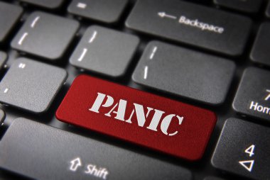 Kırmızı klavye anahtar panik butonu, durum arka plan