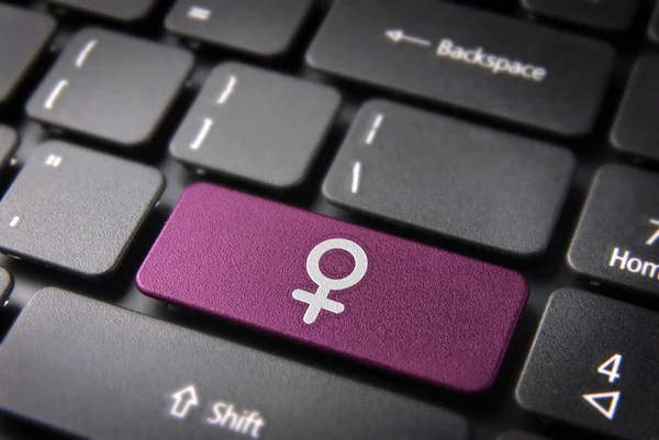 Pink Female keyboard key sign, Gender background — Stock Photo, Image
