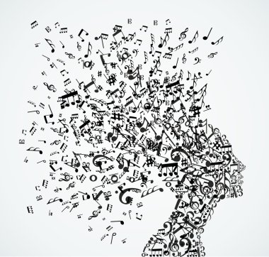 kadın baş müzik notlar splash