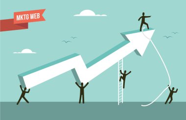 Pazarlama web strateji grafik ok illüstrasyon