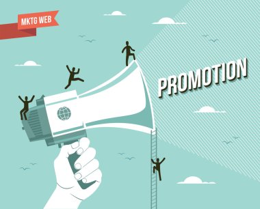 Pazarlama web promosyon illüstrasyon