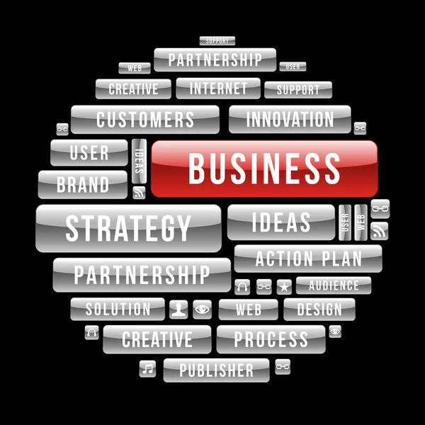 Business strategi cirkel formen — Stock vektor