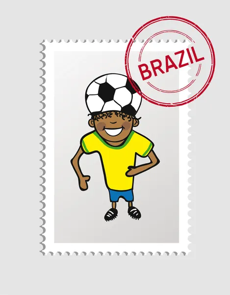 Brasilianska tecknade person post-stämpel — Stock vektor