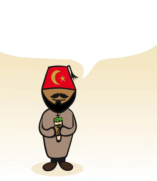 Turco cartoon pessoa bolha social —  Vetores de Stock