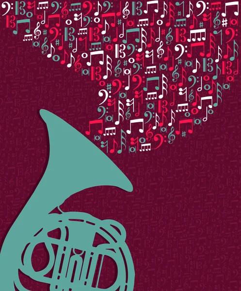 Muziek notities splash tuba illustratie — Stockvector