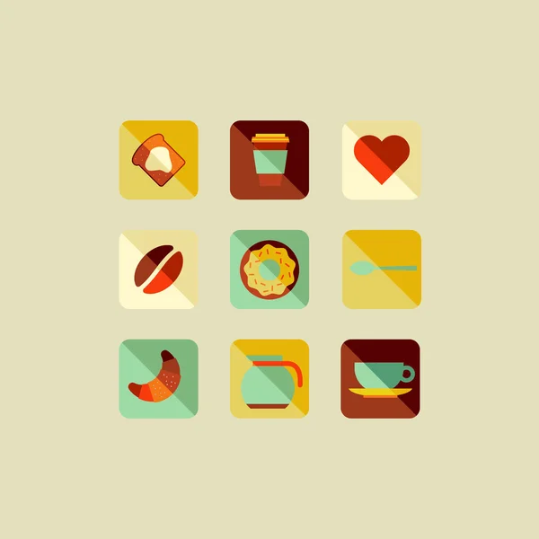 Coffee flat icons design — Stock Vector