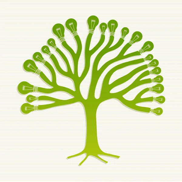 Grüne recyceln Glühbirnen Baum Illustration — Stockvektor