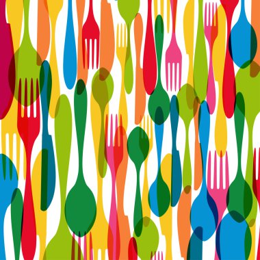 Cutlery seamless pattern illustration clipart