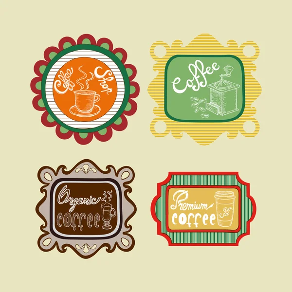 Set de etiquetas de café — Vector de stock