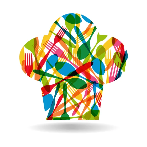 Cutlery chef chapéu ilustração — Vetor de Stock