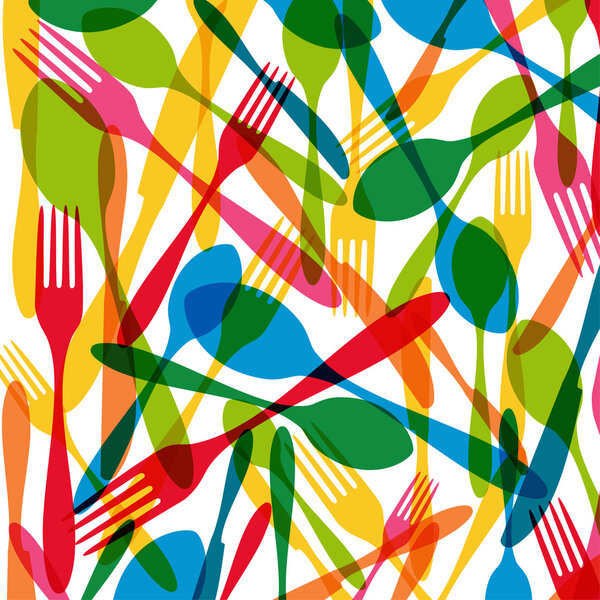 Cutlery seamless pattern illustration