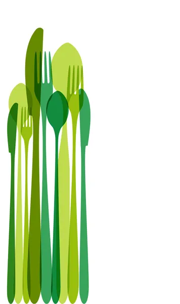 Illustration de couverts verts — Image vectorielle