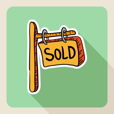 Stil gayrimenkul mesaj işareti satılan kroki