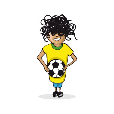 Meslek futbol oyuncu adam çizgi film resim.