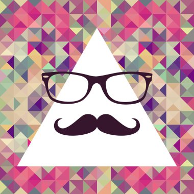 Vintage hipster yüz geometrik desen.