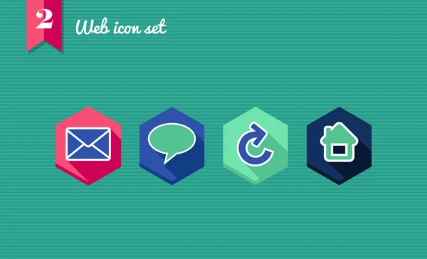 Set di icone geometriche piatte per applicazioni Web . — Vettoriale Stock