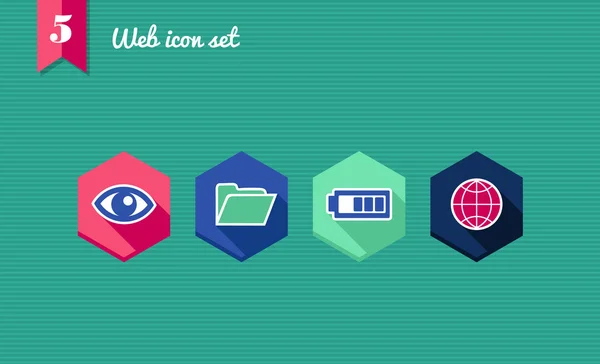 Geometrische flache Symbole für Web-Apps gesetzt. — Stockvektor
