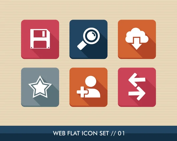 Conjunto de iconos planos cuadrados de aplicaciones web . — Vector de stock