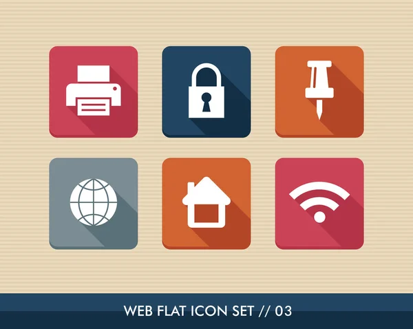 Conjunto de iconos planos cuadrados de aplicaciones web . — Vector de stock