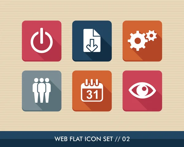 Conjunto de iconos planos cuadrados de aplicaciones web . — Vector de stock