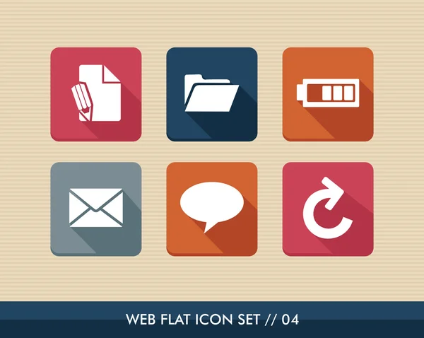 Conjunto de iconos planos cuadrados de aplicaciones web . — Vector de stock