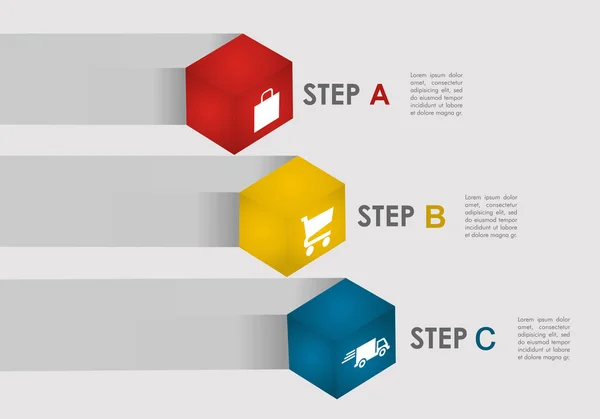 E commerce steps info graphics — Stock Vector