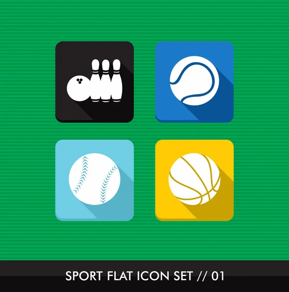 Sports flat icons set. — Stock Vector