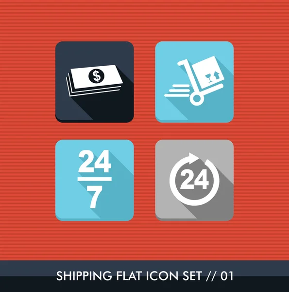 Shipping flat icons set. — Stock Vector