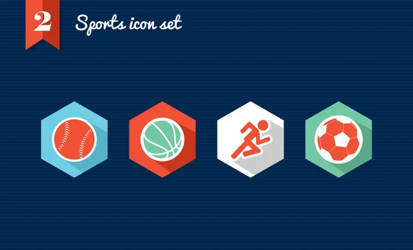 Deportes iconos planos conjunto . — Vector de stock