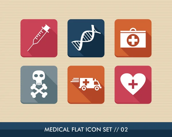 Lékařské zdraví ploché ikony nastavit — Stockový vektor