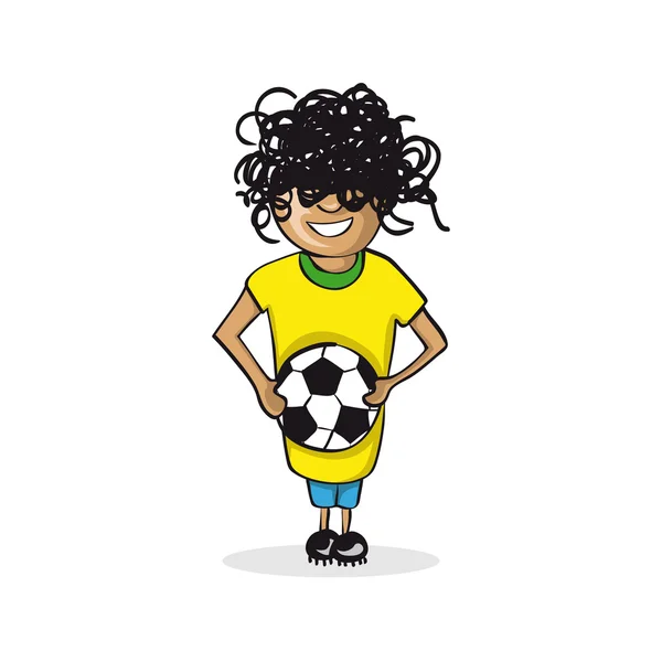 Profesión jugador de fútbol hombre figura de dibujos animados . — Vector de stock