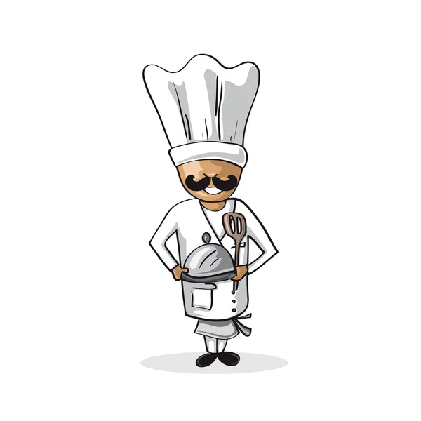 Profissão chef cozinheiro homem desenho animado figura . — Vetor de Stock