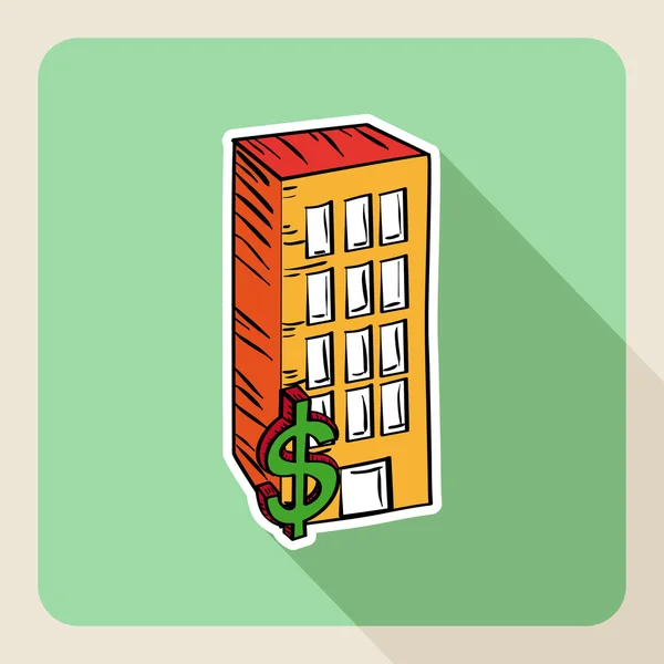 Concepto de propiedad inmobiliaria dibujada a mano . — Vector de stock