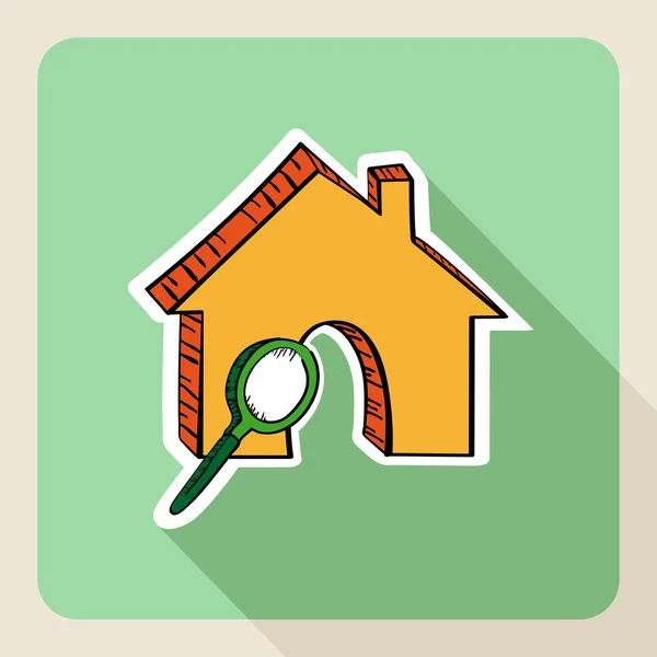 Sketch style real estate search concept. — Stock Vector