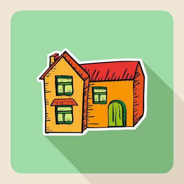 Bosquejo estilo casa de bienes raíces — Vector de stock