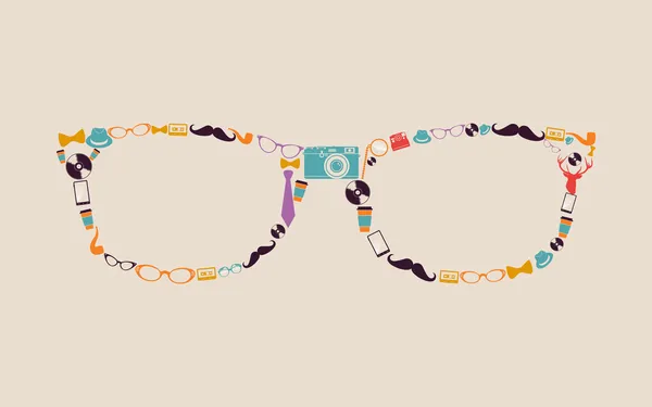 Vintage hipsters iconos gafas . — Vector de stock