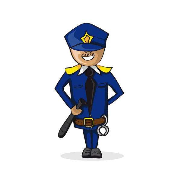 Beruf Polizist Mann Zeichentrickfigur. — Stockvektor