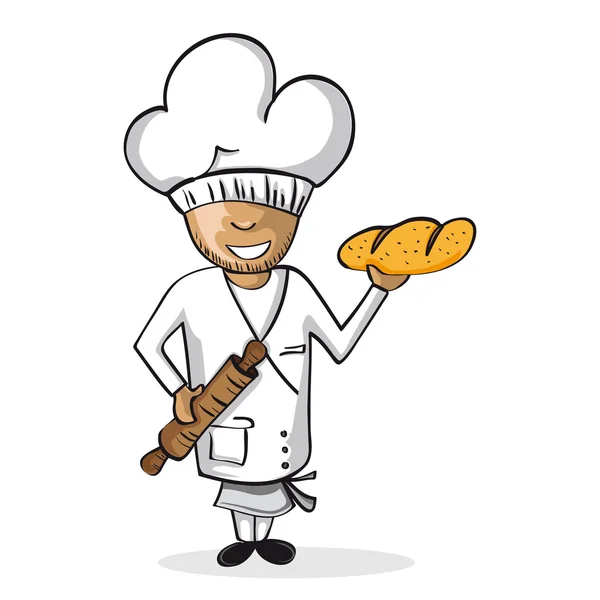 Profession baker worker cartoon figure. — Stock Vector