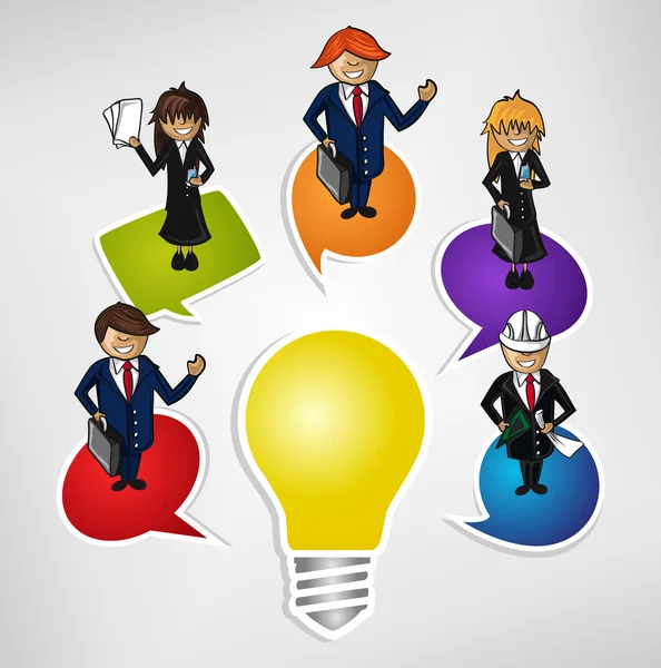 Trabajo en equipo de negocios idea social personas . — Vector de stock