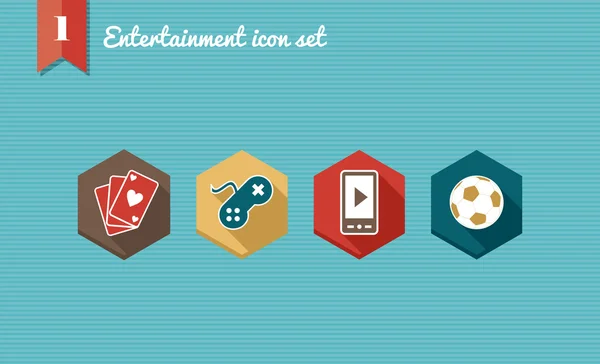 Leisure flat icons set. — Stock Vector