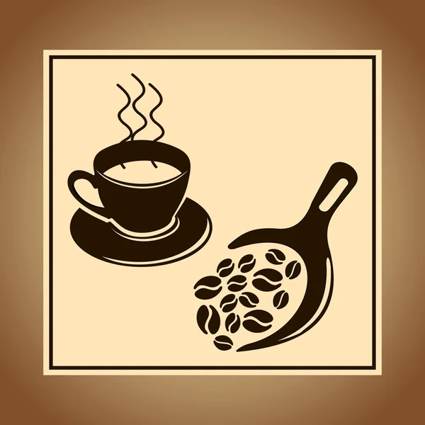 Frasco de café y frijoles ilustración — Vector de stock