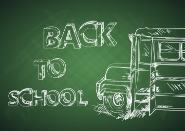 Eğitim okul otobüsü geri dön.