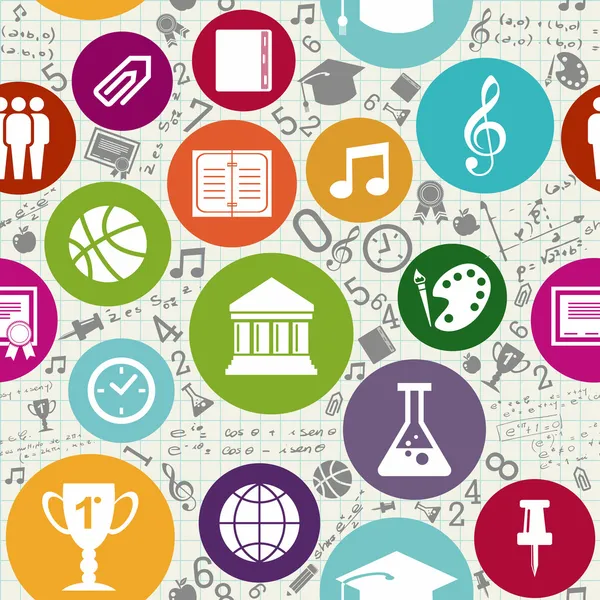 Education icons back to school seamless pattern. — Wektor stockowy