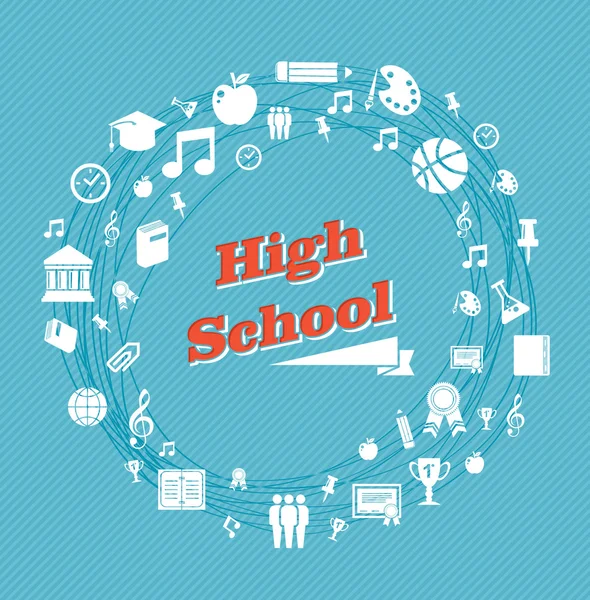 Education high school icons. — Stock Vector