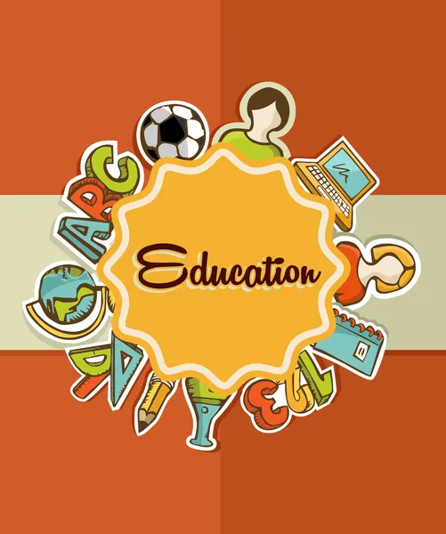 Education label back to school icons. — Stock Vector