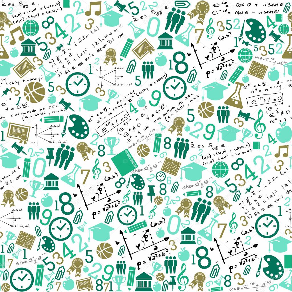 Education icons back to school seamless pattern.
