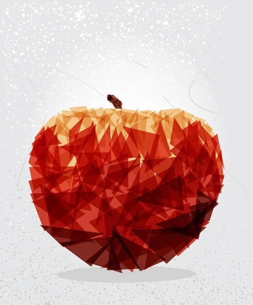 Forma geometrica mela rossa . — Vettoriale Stock