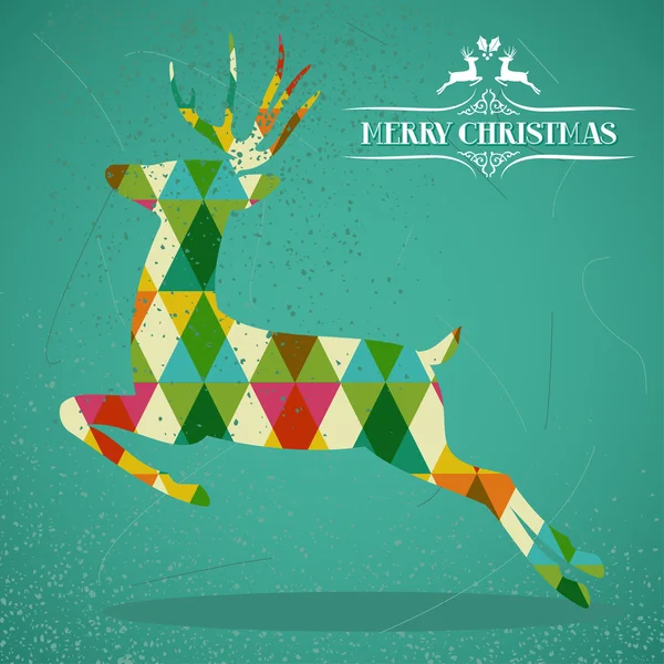 Весела різдвяна барвиста форма оленя . — стоковий вектор